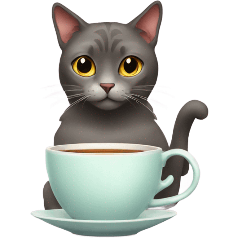 A CAT DRINKING TEA emoji