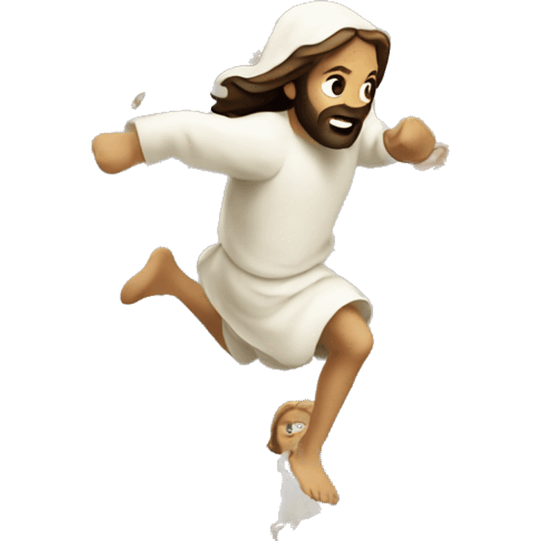 Jesus running fast emoji