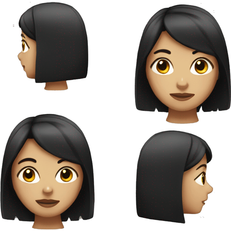 Girl with straight black hair  emoji