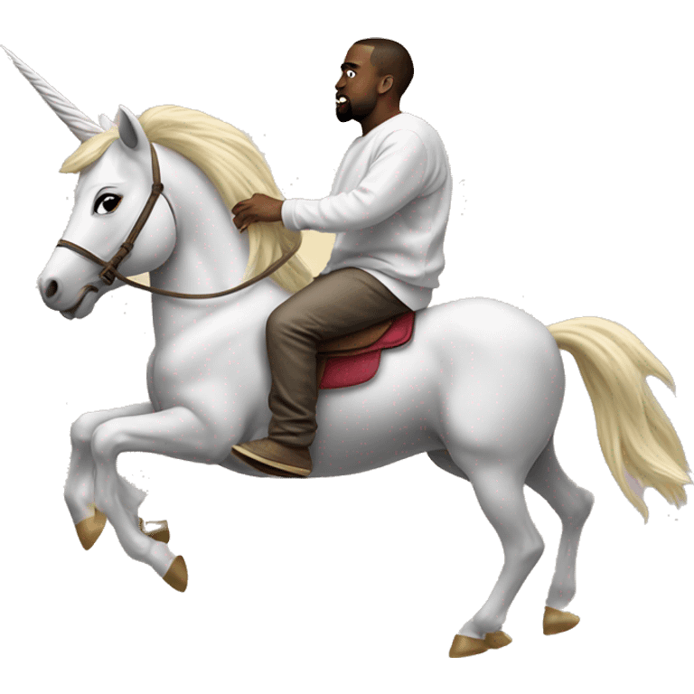 Kanye West riding a unicorn emoji