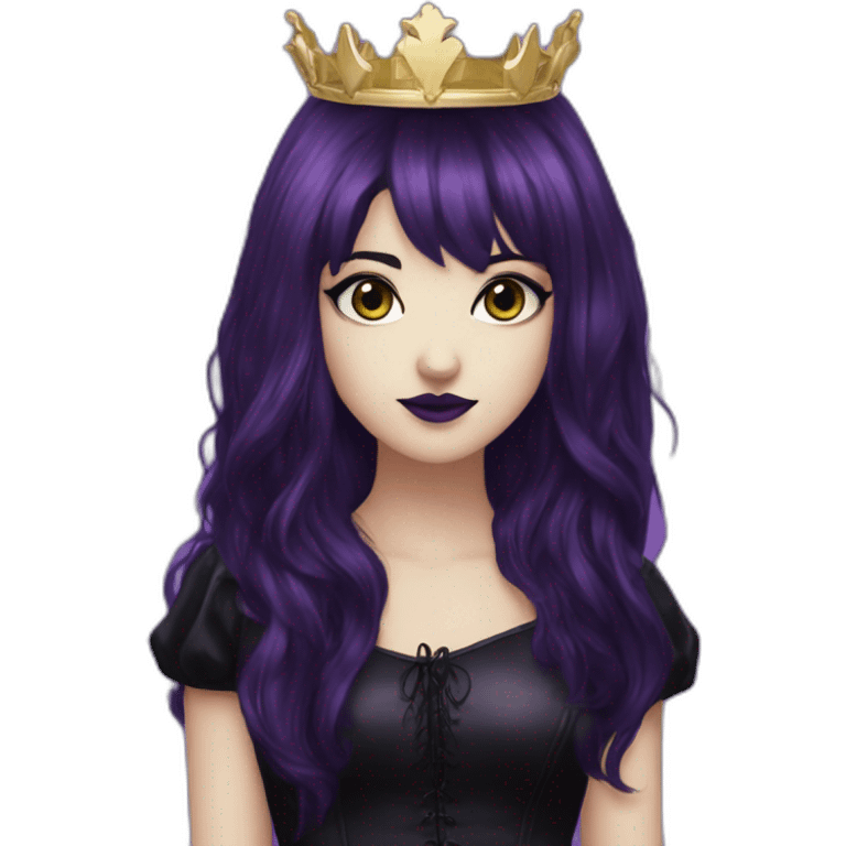 Elissabat-with-bangs-long-hair-dark-purple-and-black-vampire-goth-makeup-crown emoji