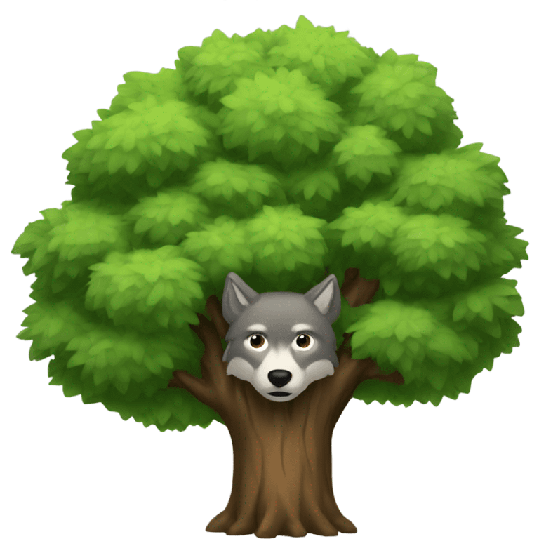 Tree with a wolf emoji