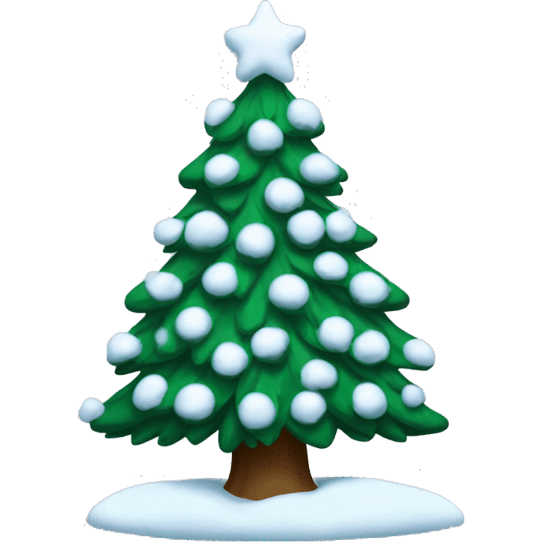 Christmas tree with snow on it emoji