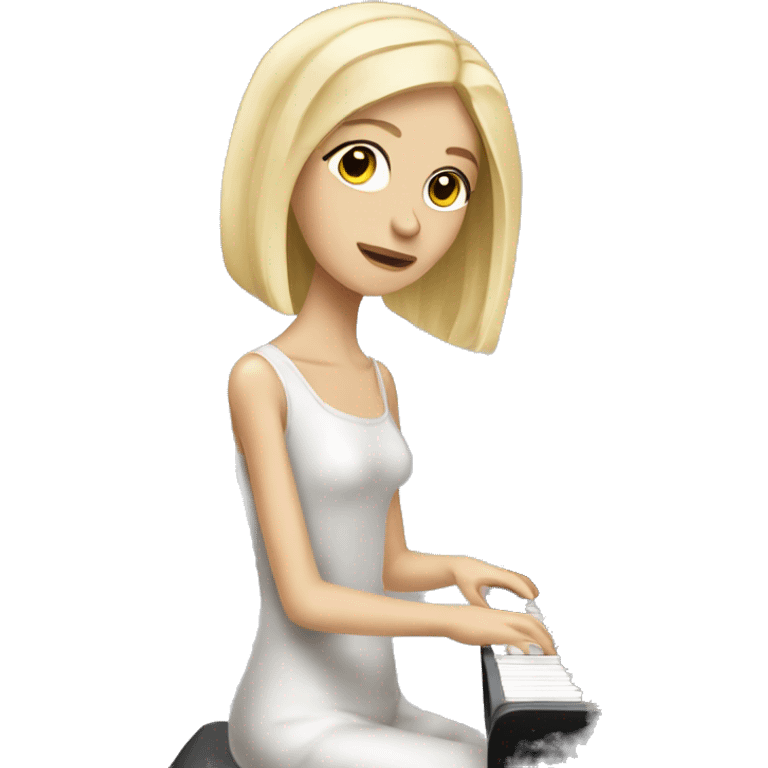  skinny slavic blonde girl at the piano emoji