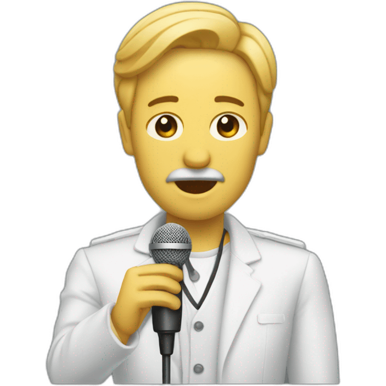 locutor falando no microfone emoji