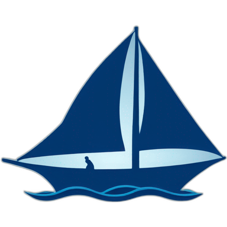 a blue sailing boat silhouette on the sea emoji