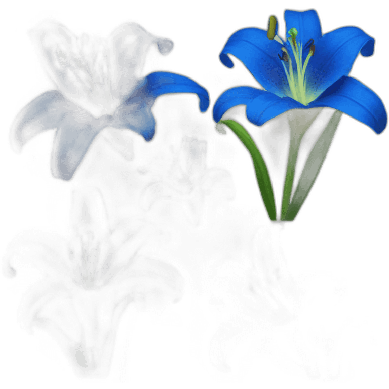 Color Blue Lily flowers emoji