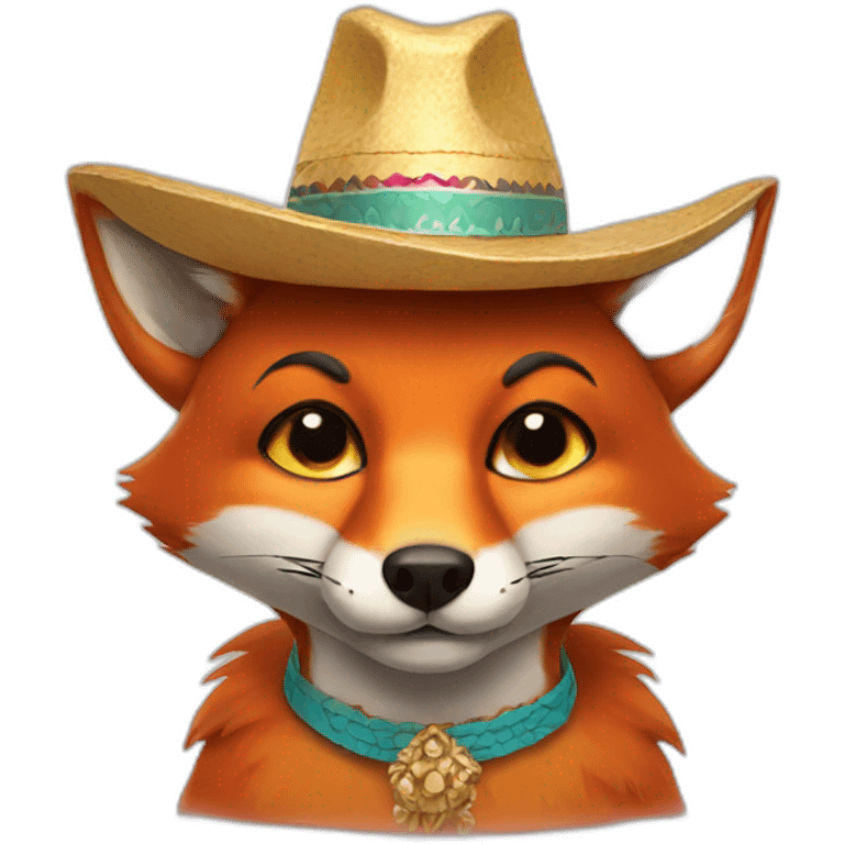 fox with a sombrero and a moustache emoji