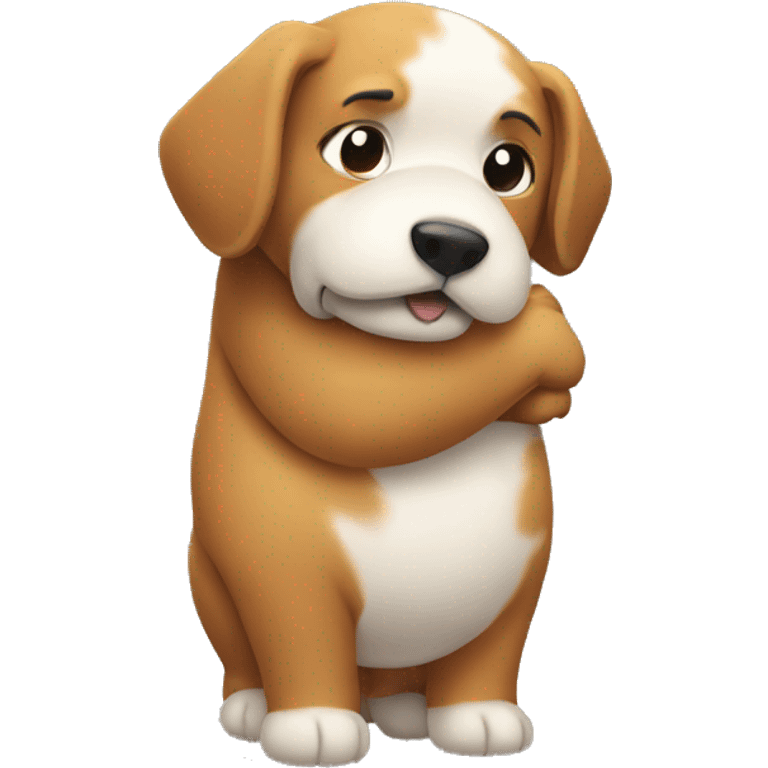 Hugging dog emoji