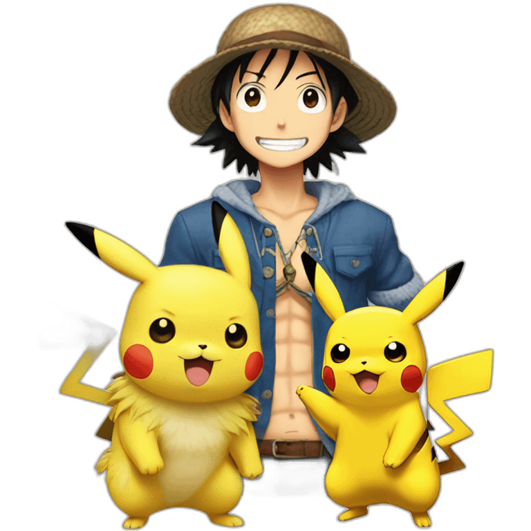 Lufy one piece et pikachu emoji