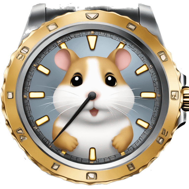 hamster shows what time it is on his rolex watch emoji