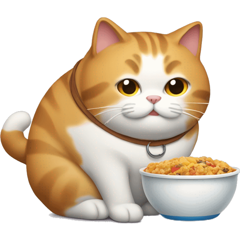 Fat Cat carrying a food bowl emoji