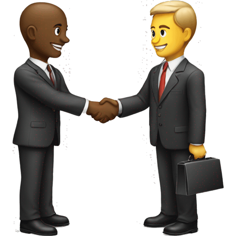 two business man and woman handshake emoji