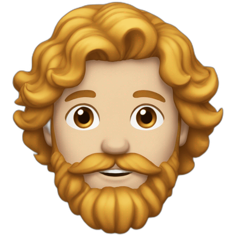 an english man in his twenties with long wavy blonde hair and a red beard emoji