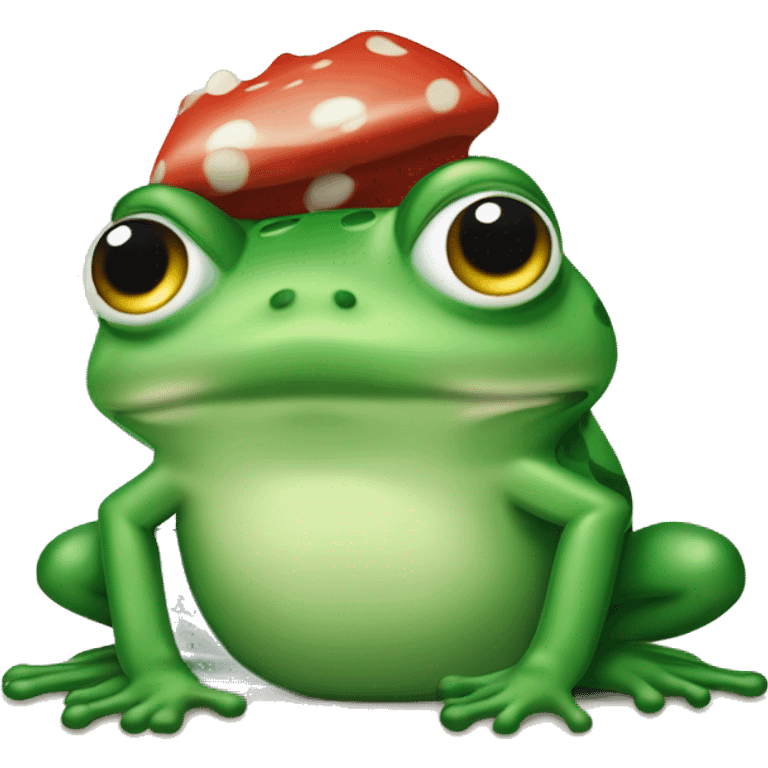 Frosch mit einer Schlamtze auf dem Kopf, er soll i einer Decke eingekuschelt sein emoji