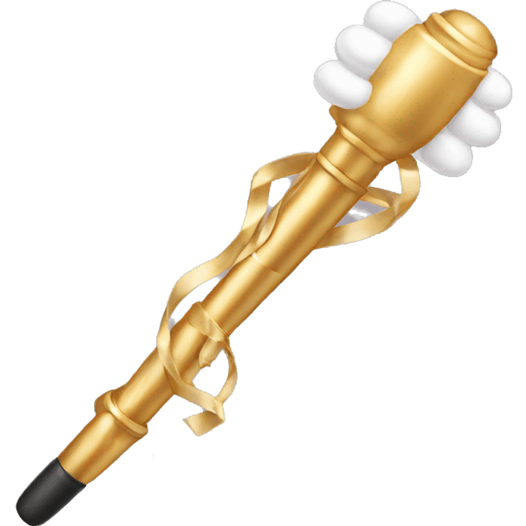 Gold and white curling wand emoji