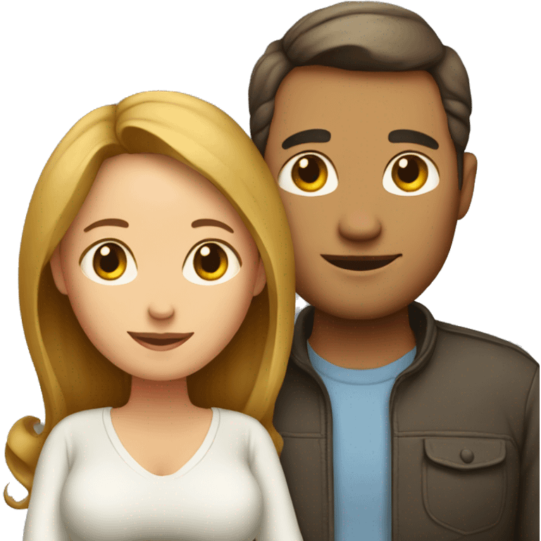 A pregnant woman with her husband  emoji