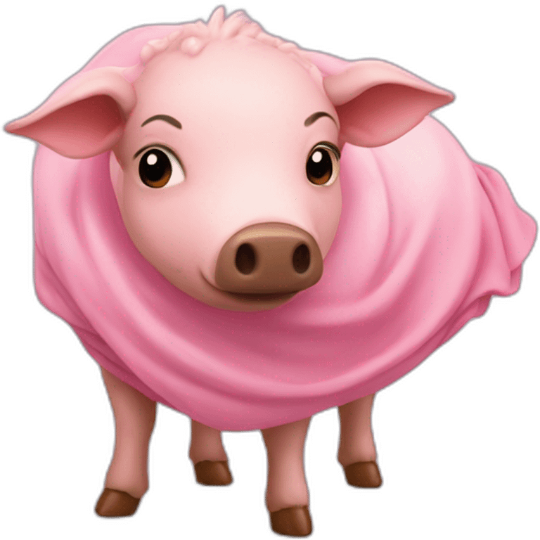 cerdo con capa rosa emoji