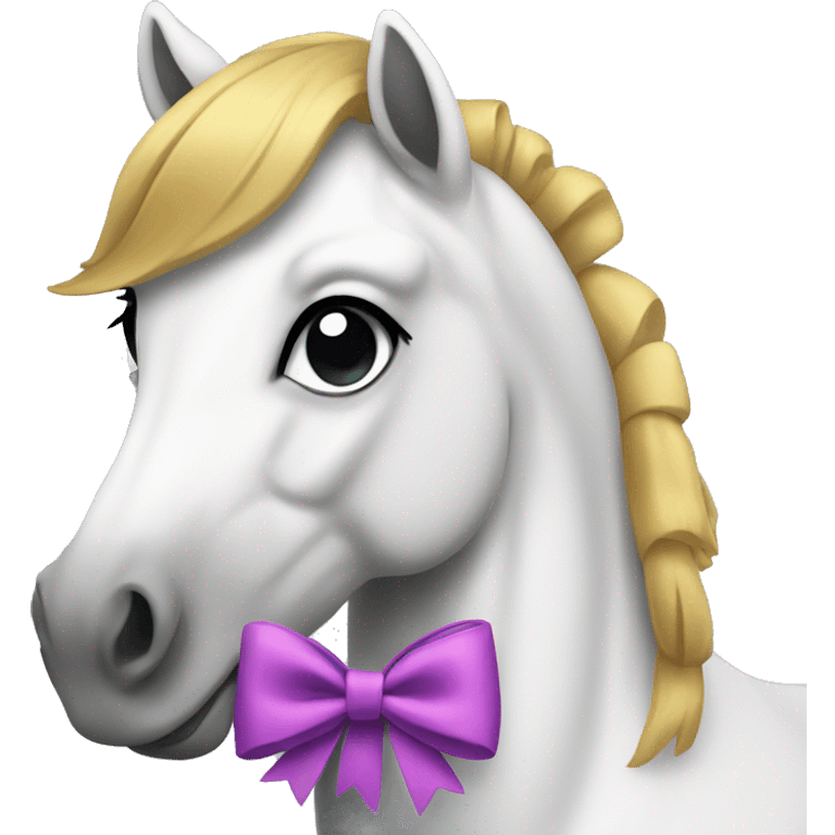 horse wearing a bow emoji