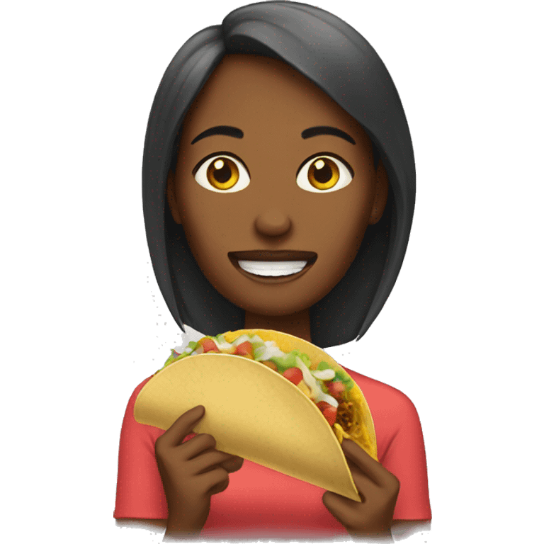 Woman eating taco emoji