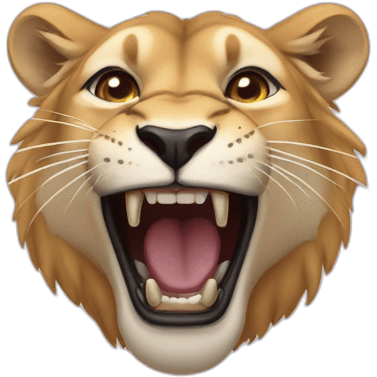 Lioness roaring emoji