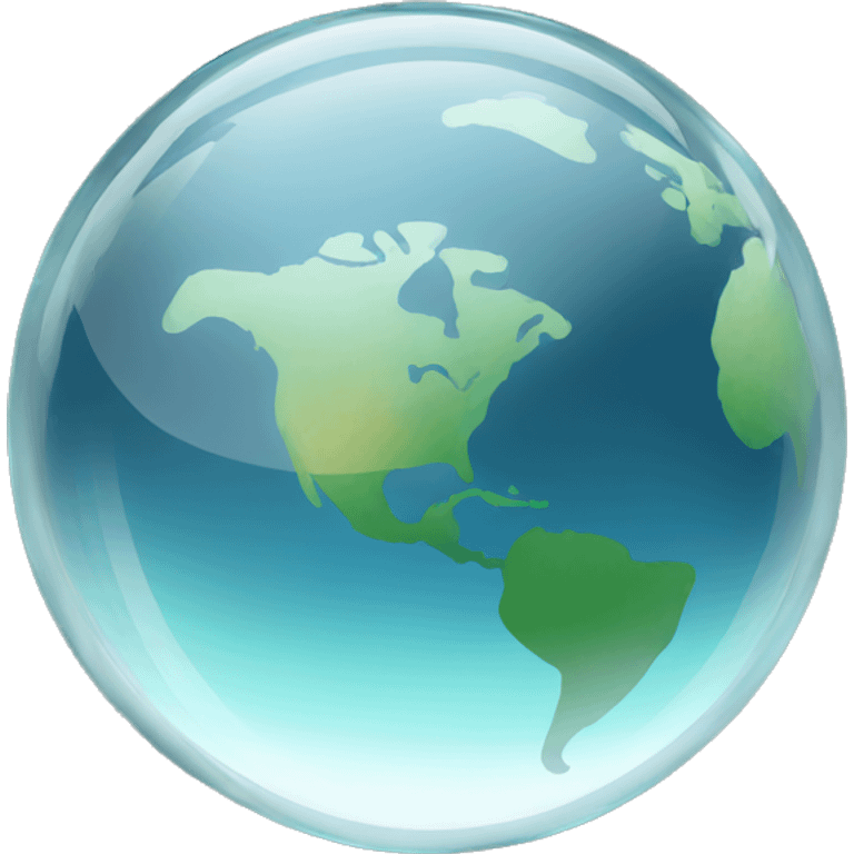 a transparent glass earth emoji