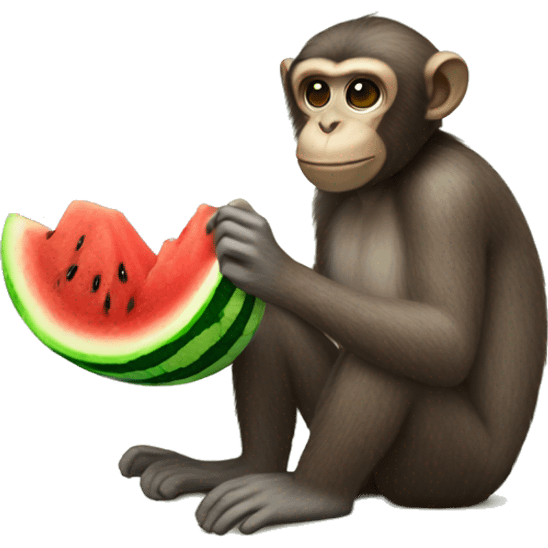 Monkey eating watermelon  emoji