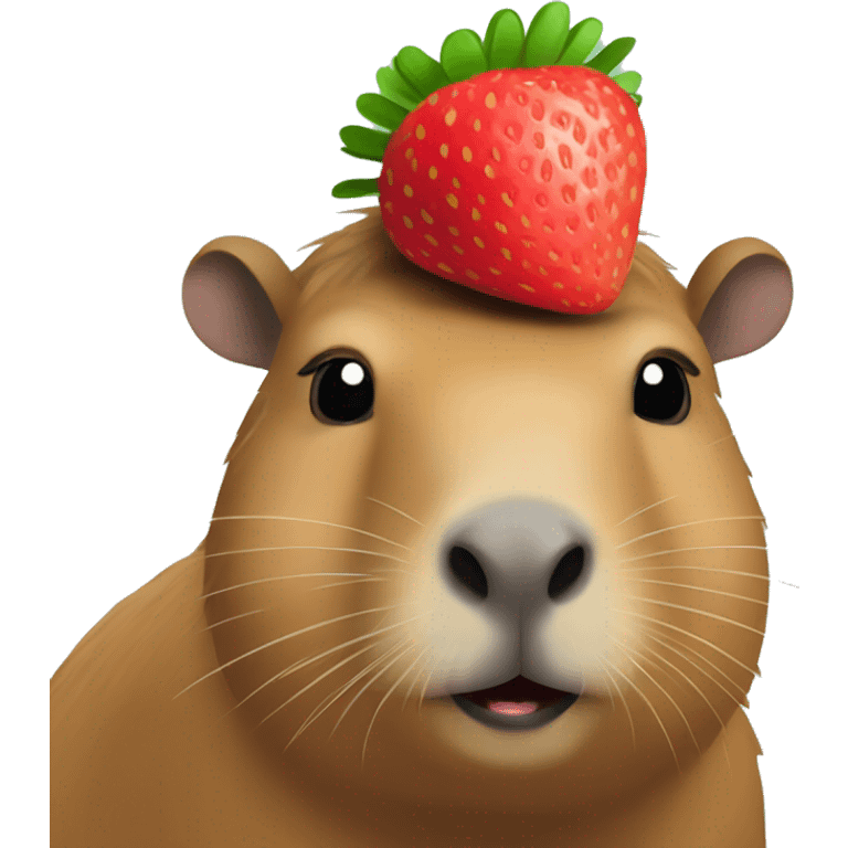 capybara with strawberry on head emoji