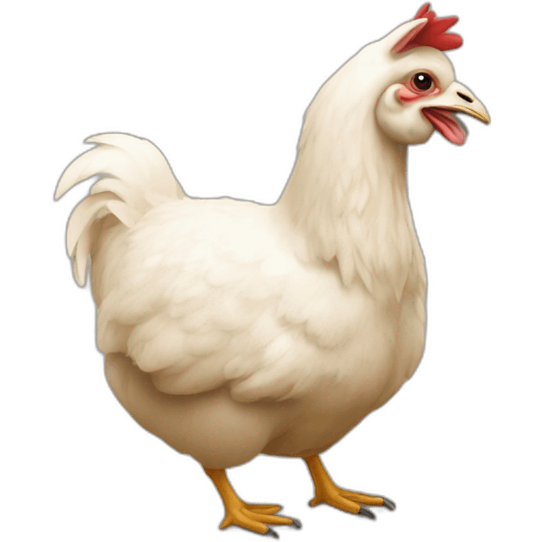 Une poule sur un lama emoji