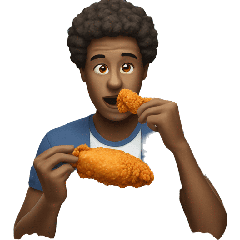 person eating fried chicken  emoji