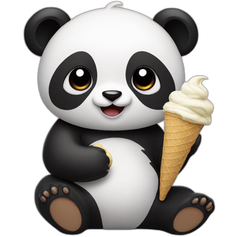 Panda eating ice cream emoji