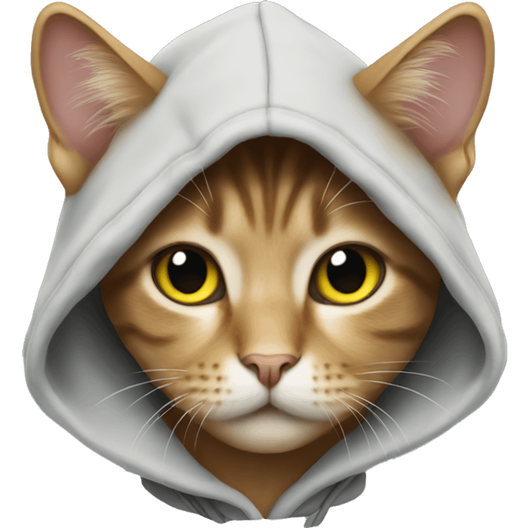 Cat wearing in hoody emoji