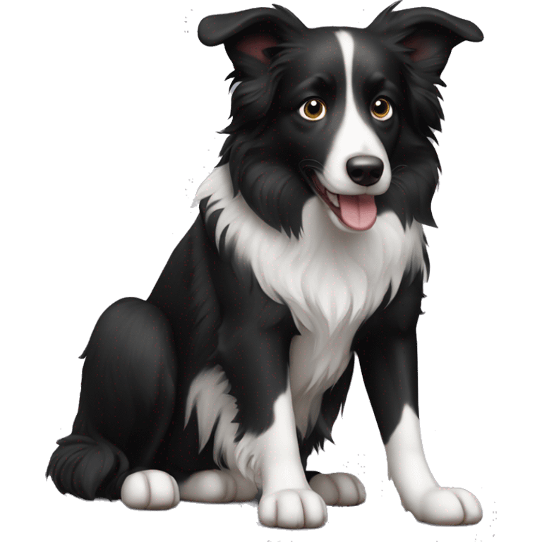 Border collie all black emoji