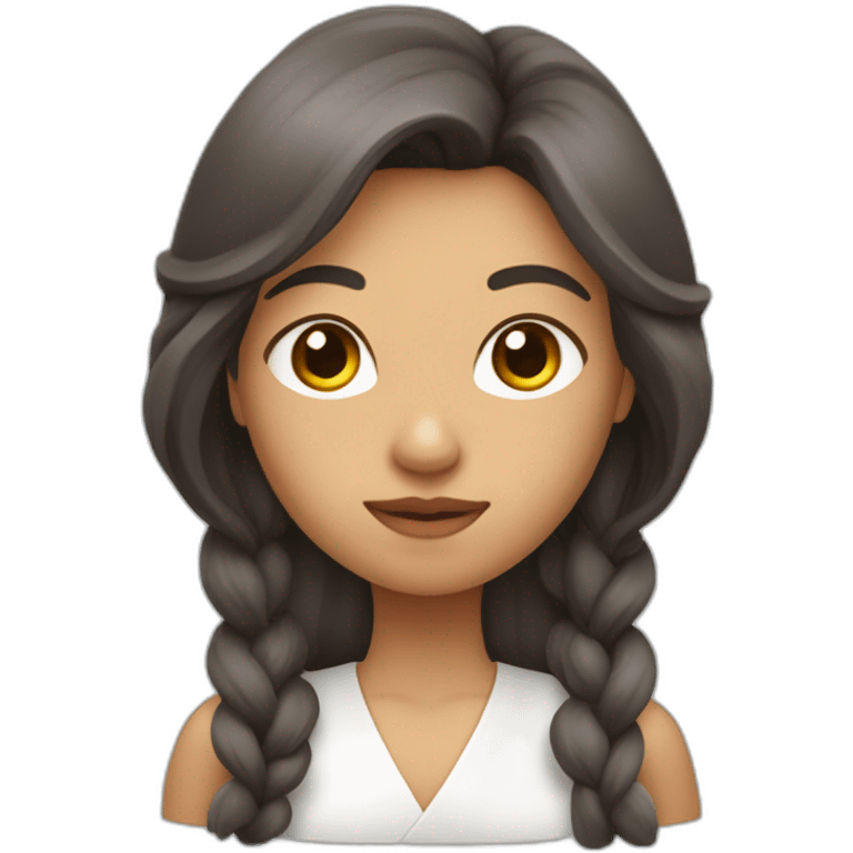 mujer mulata con pelo rizo haciendo el simbolo de paz emoji