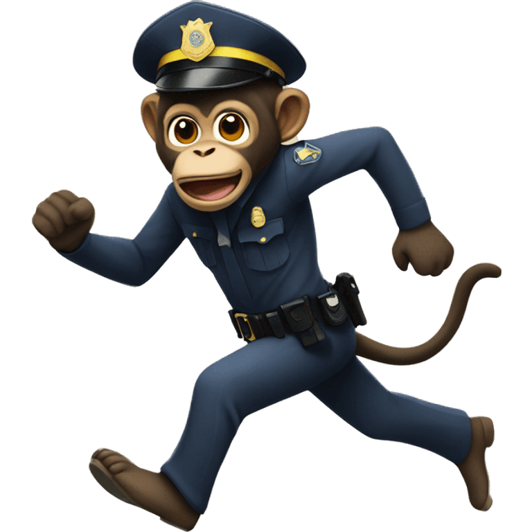 Monkey running from police emoji