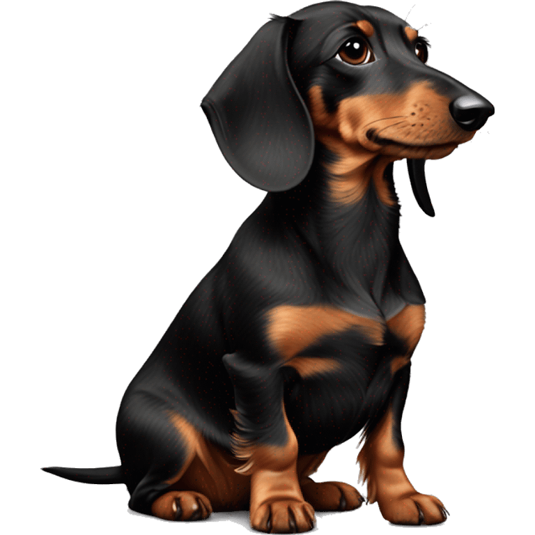 wire haired dachshund black long beard emoji