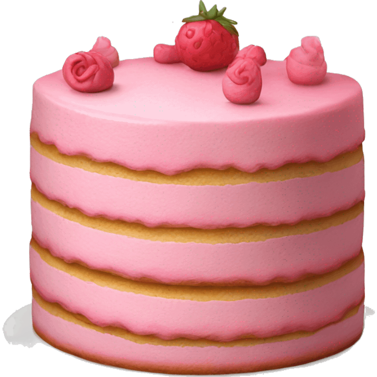 Realistic pink layered cake emoji