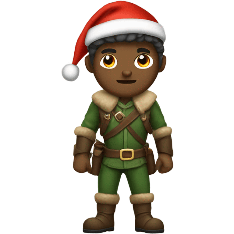 Fierce human male ranger wearing santa hat emoji