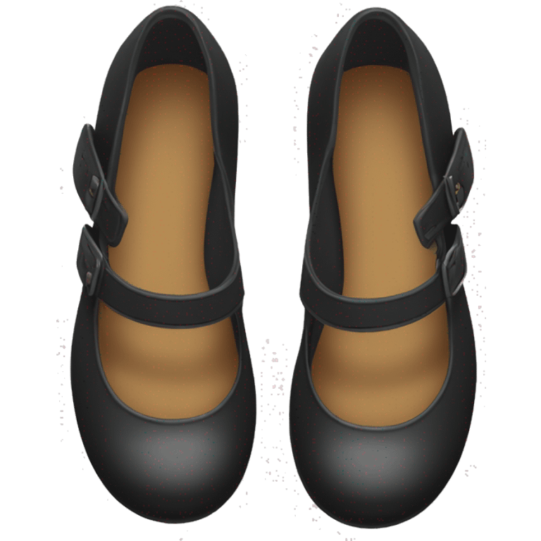  Pair of Black Mary Jane’s flat schoolgirl shoes emoji