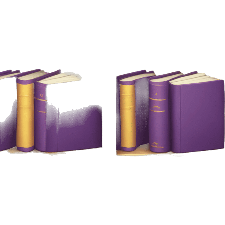 Purple books on a shelf emoji