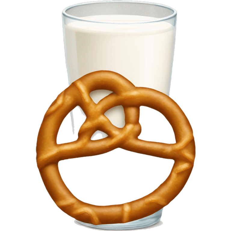 A glass of milk with a pretzel emoji