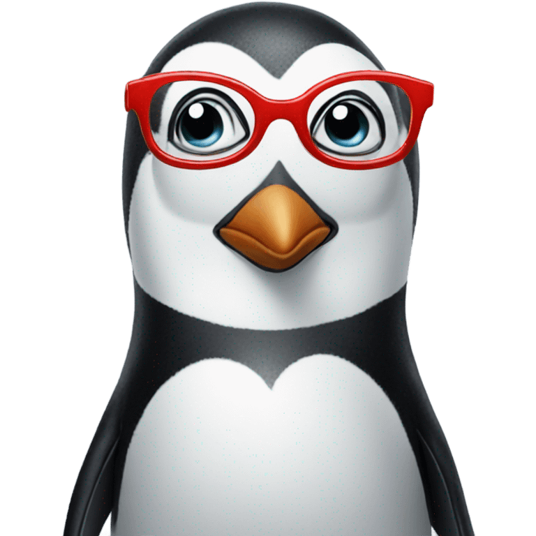 a penguin with glasses emoji