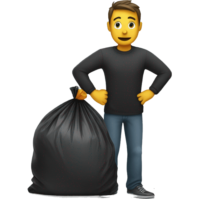 person with a trash bag emoji