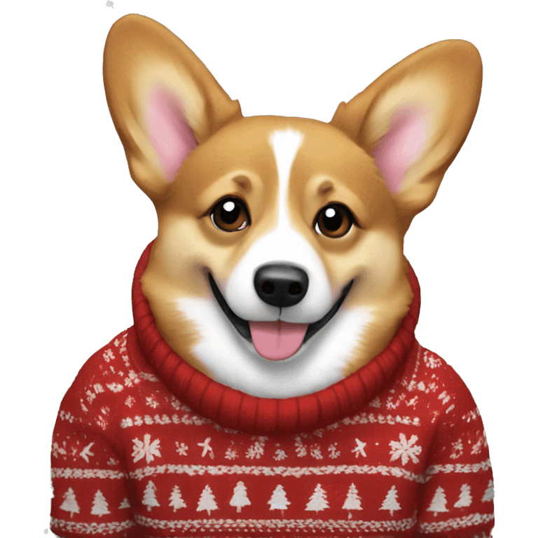 Corgi in a Christmas sweater emoji