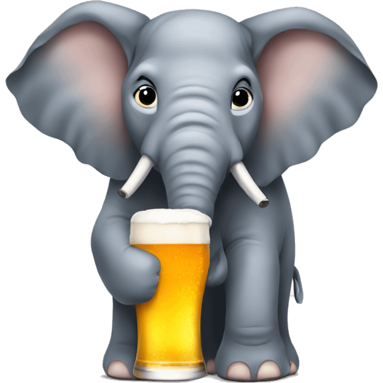 an elephant drinking beer emoji