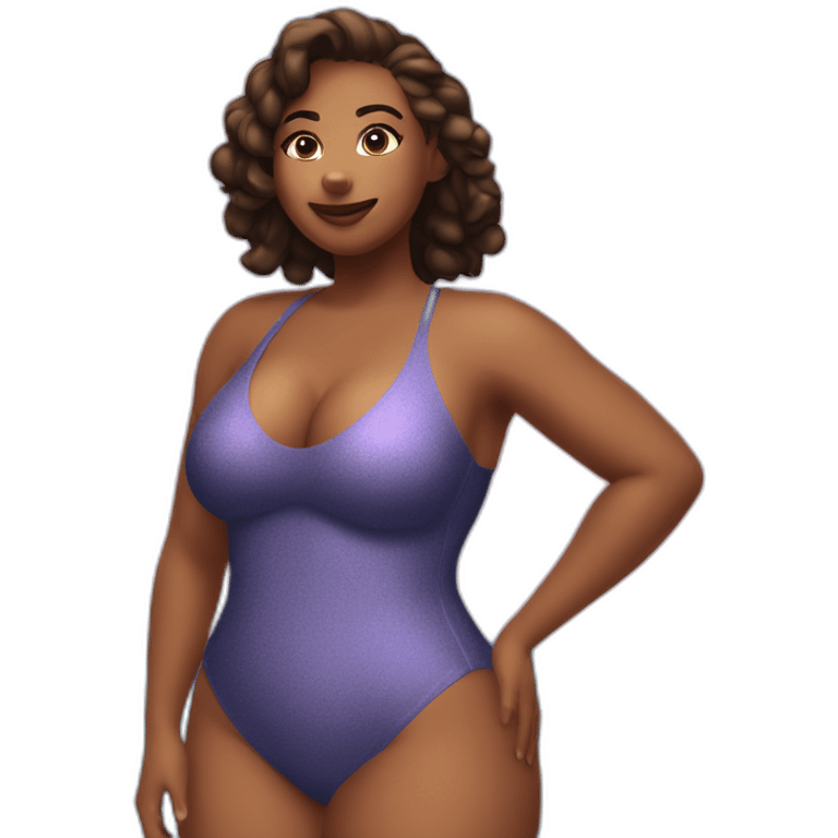 Slim-Thicc woman swimsuit posing (athletic build, perfect body, hourglass figure) emoji