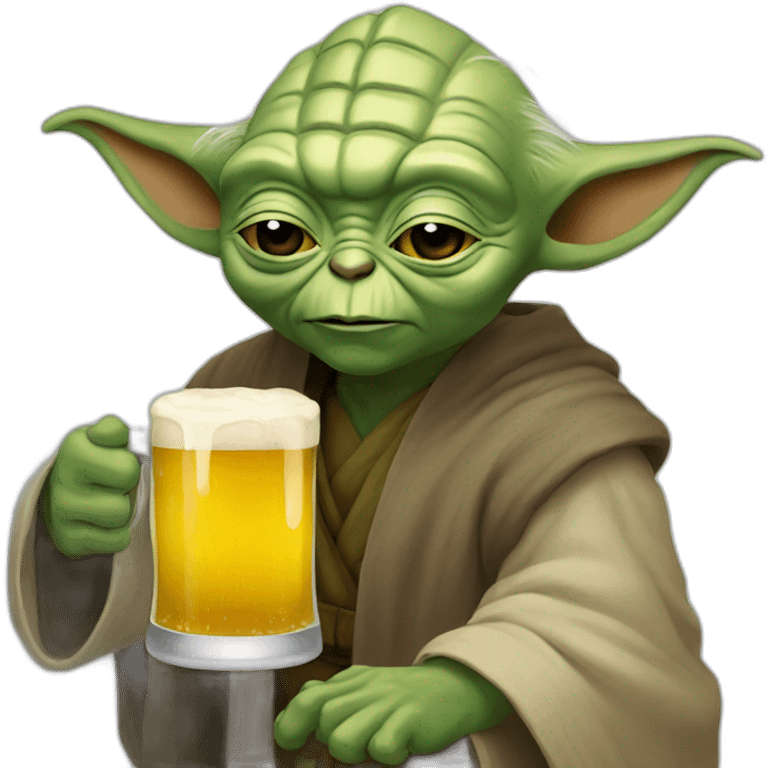 Yoda drinking beer emoji