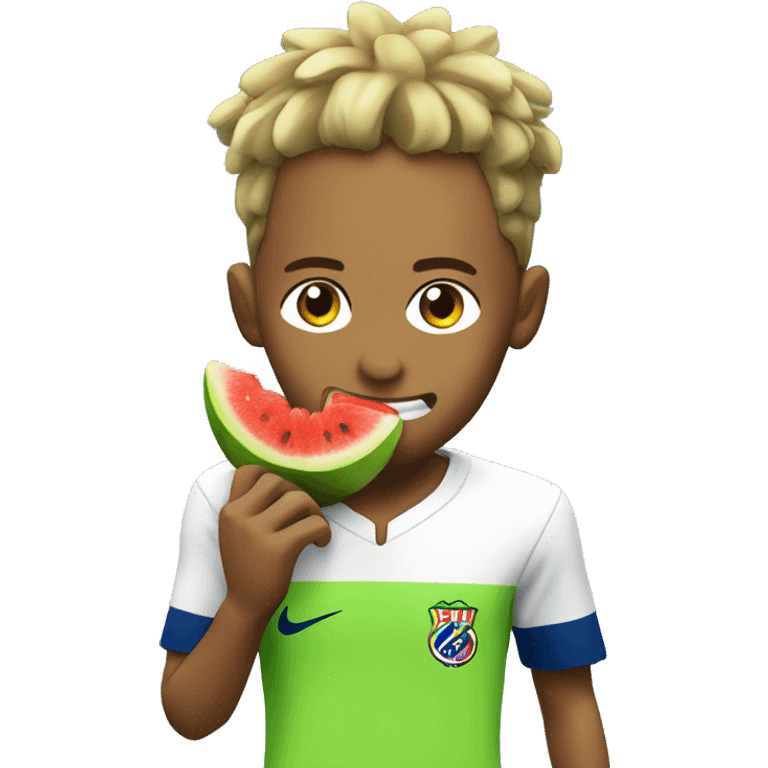 Neymar eating fruit emoji