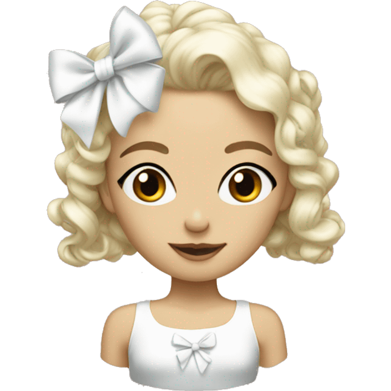 White coquette bows  emoji