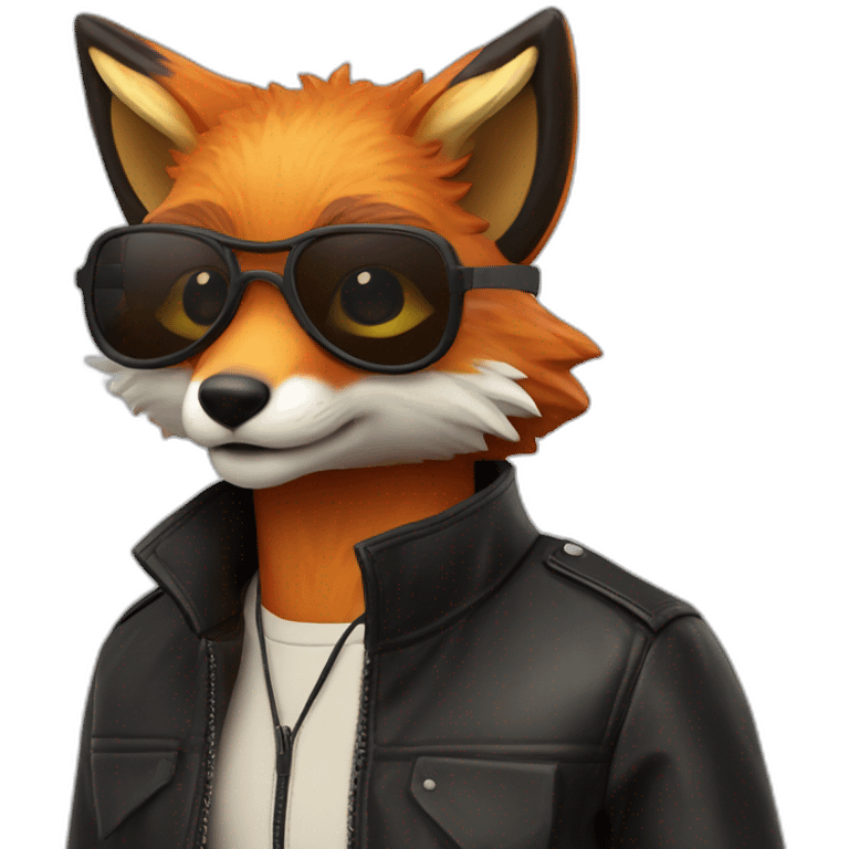 Fox lunettes black blouson emoji